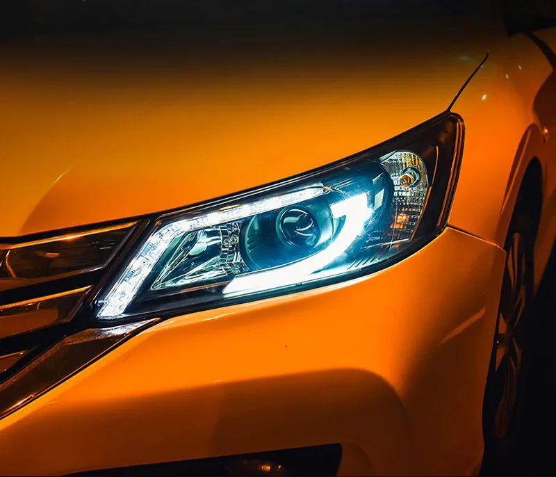 Автомобильный Светодиодные ленты передние фары для Honda Accord фара 2013 2014 2015|Фара