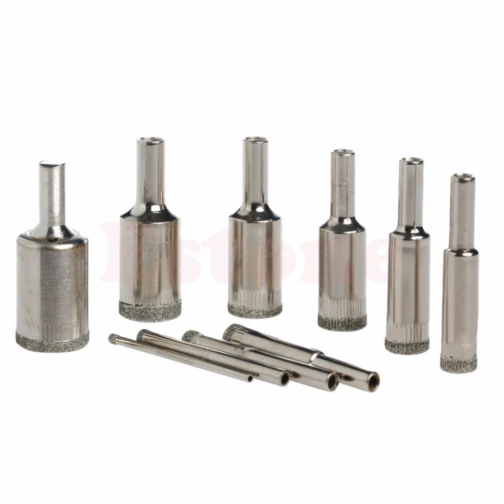 

OOTDTY 10 шт. 3 мм-20 мм Алмазная пила с керамическим стеклом и мраморным покрытием сверло может использоваться со стандартным электродрелем