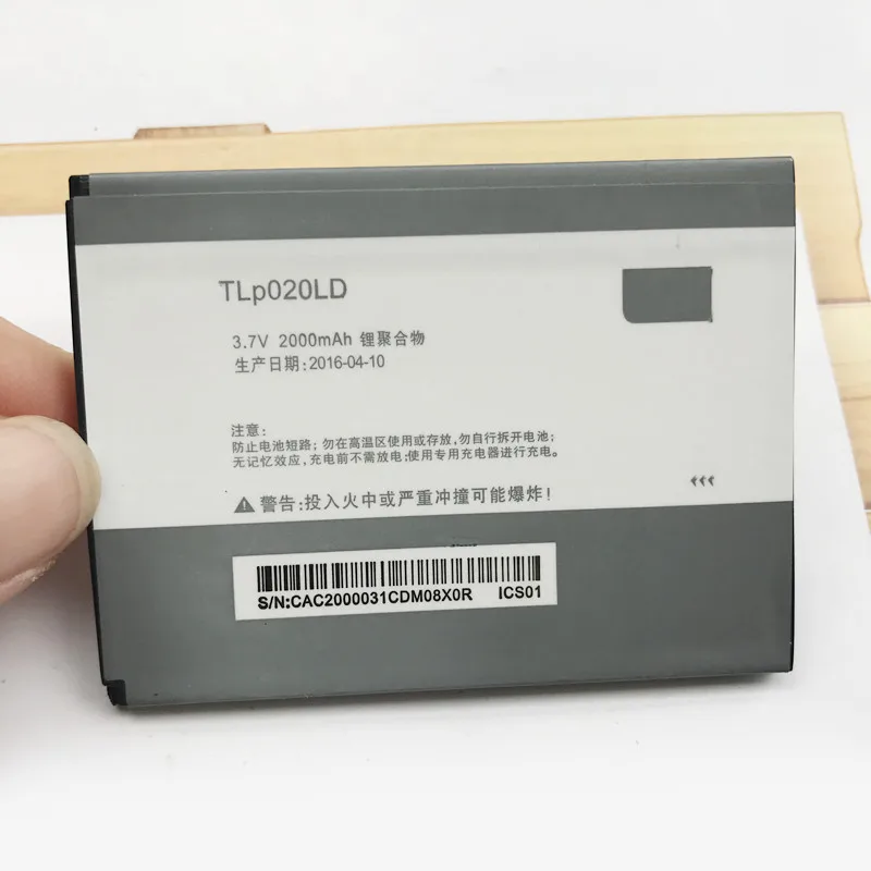 Новый оригинальный аккумулятор TLp020LD 2000 мАч для TCL P306C P306W P308L P318L P307L P586L P589L P606L