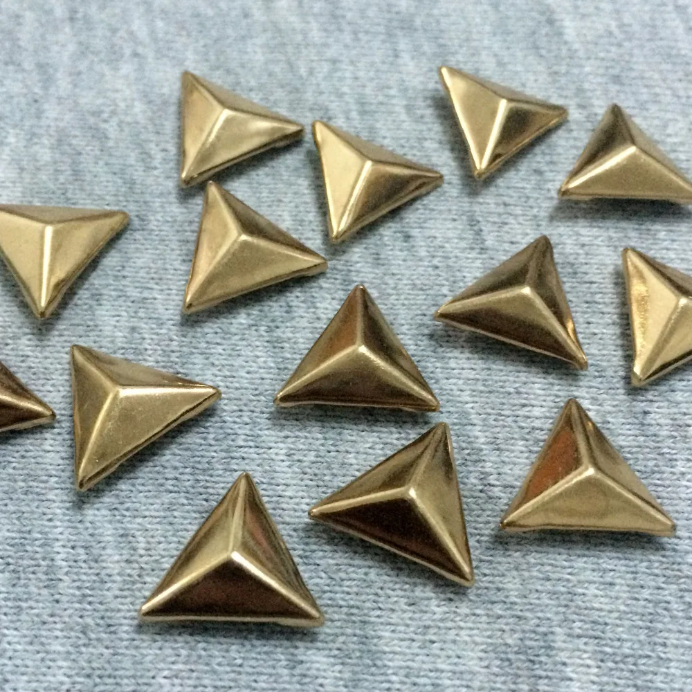 100 шт. 11 мм позолоченные шпильки Trigon с шипами подходят для обуви ремня сумки