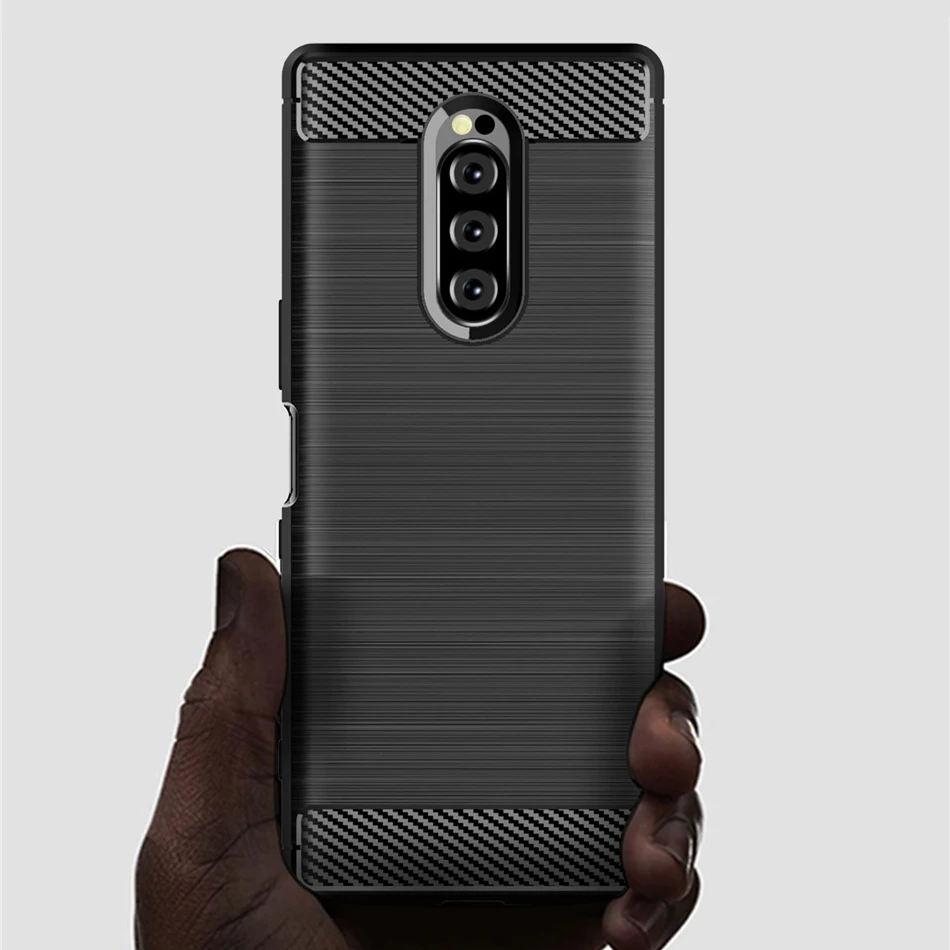 Мягкий силиконовый защитный чехол из углеродного волокна для Sony Xperia 10 Plus XA1 Ultra XA2