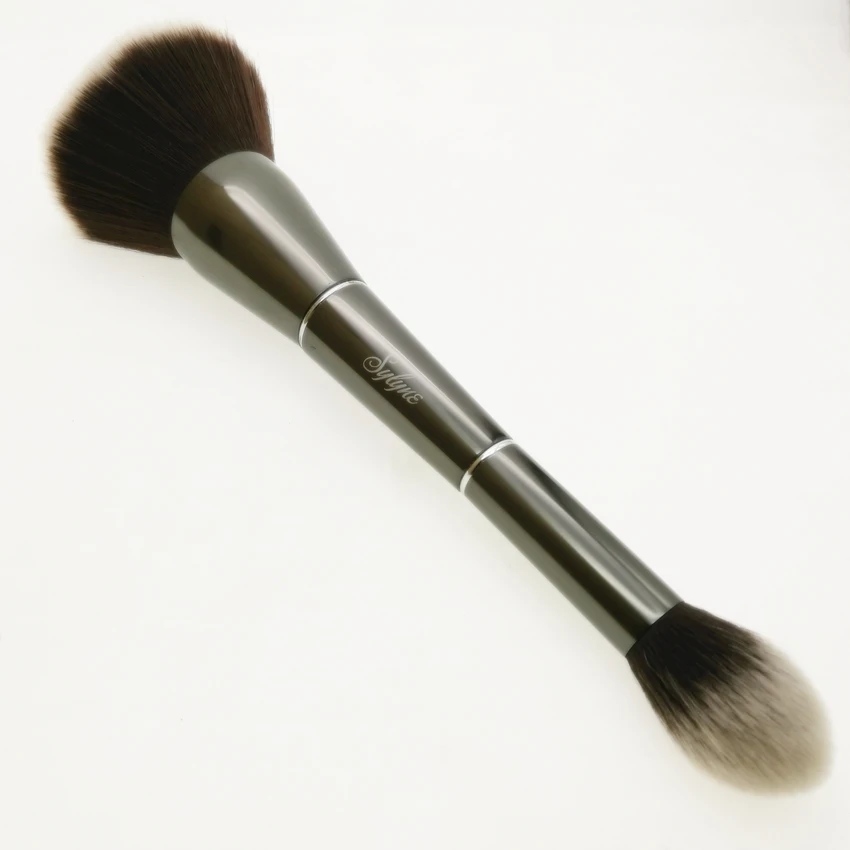 Sylyne 2 in 1 bronze& glow contour brush double-ended mega powder and highlighter blusher kabuki face makeup brushes