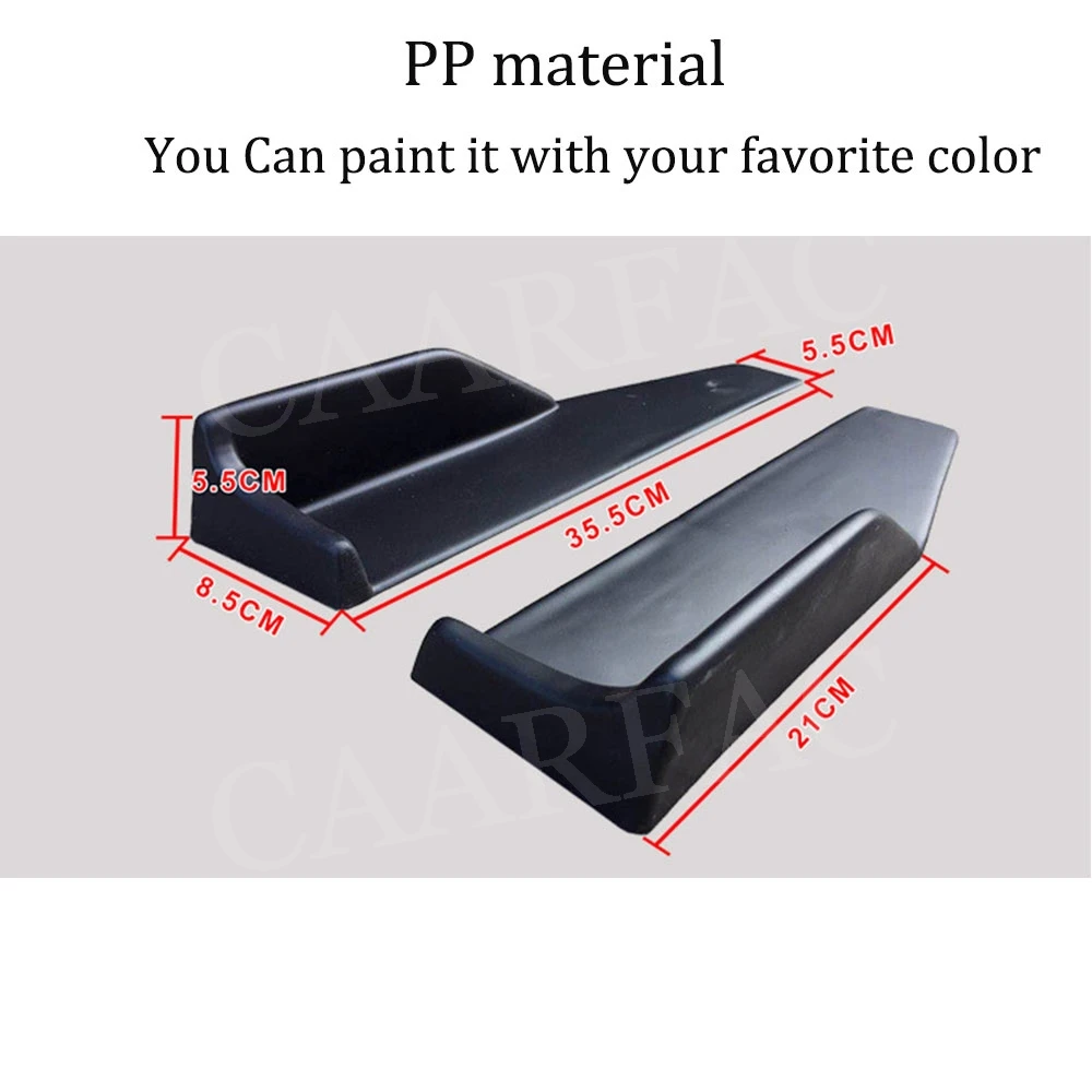 Автомобильный универсальный боковой порог крыльца Rocker Splitters Anti-Scratch Winglet Bumper Lip Trim Canard Aprons Wings 2PCS.