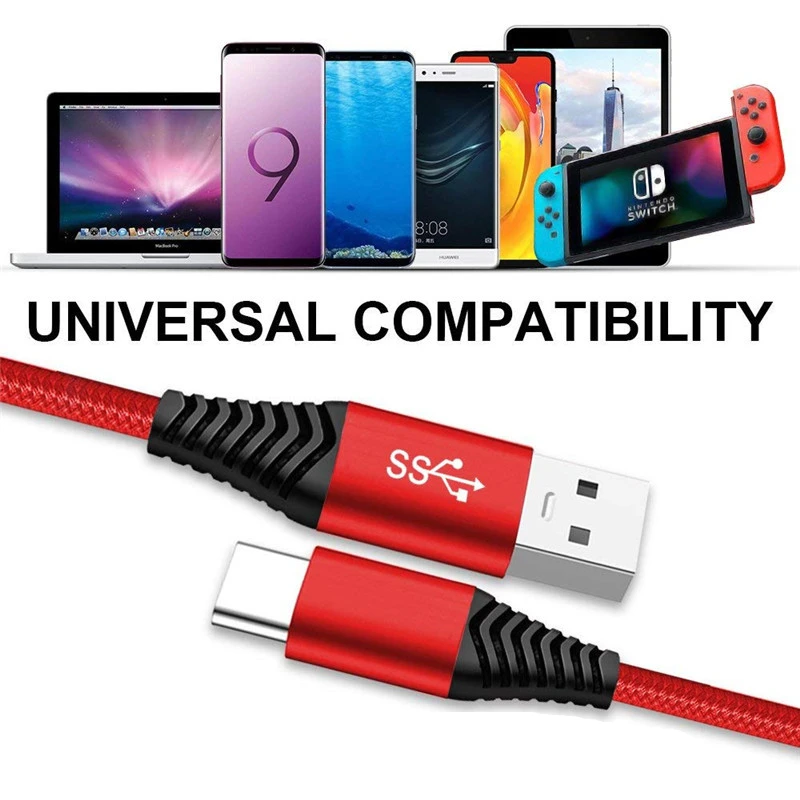 Кабель USB Type-C длиной 1 8 м быстрое зарядное устройство для синхронизации данных