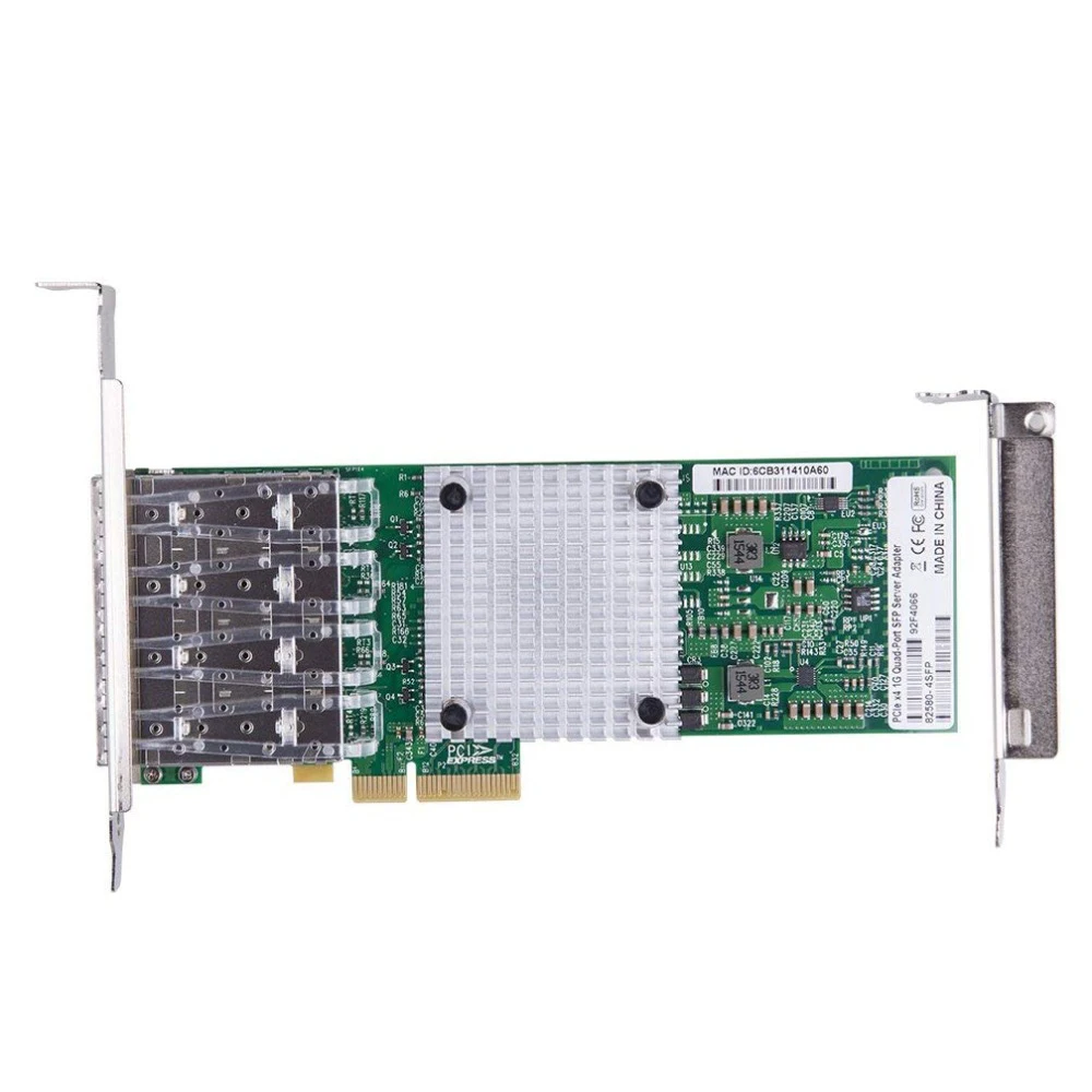 82580 чипсет 1G Ethernet серверный адаптер (NIC) четырехъядерный SFP порт PCIE 2 0 такой же как
