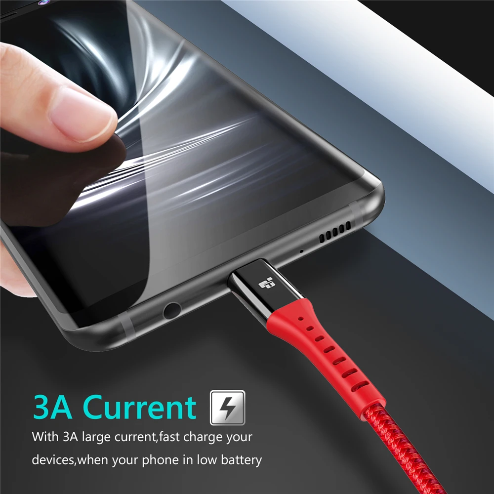 Кабель TIEGEM USB Type C для Samsung Galaxy S9 S8 Note 8 Plus кабель быстрой зарядки Xiaomi Mi 5 Oneplus 6