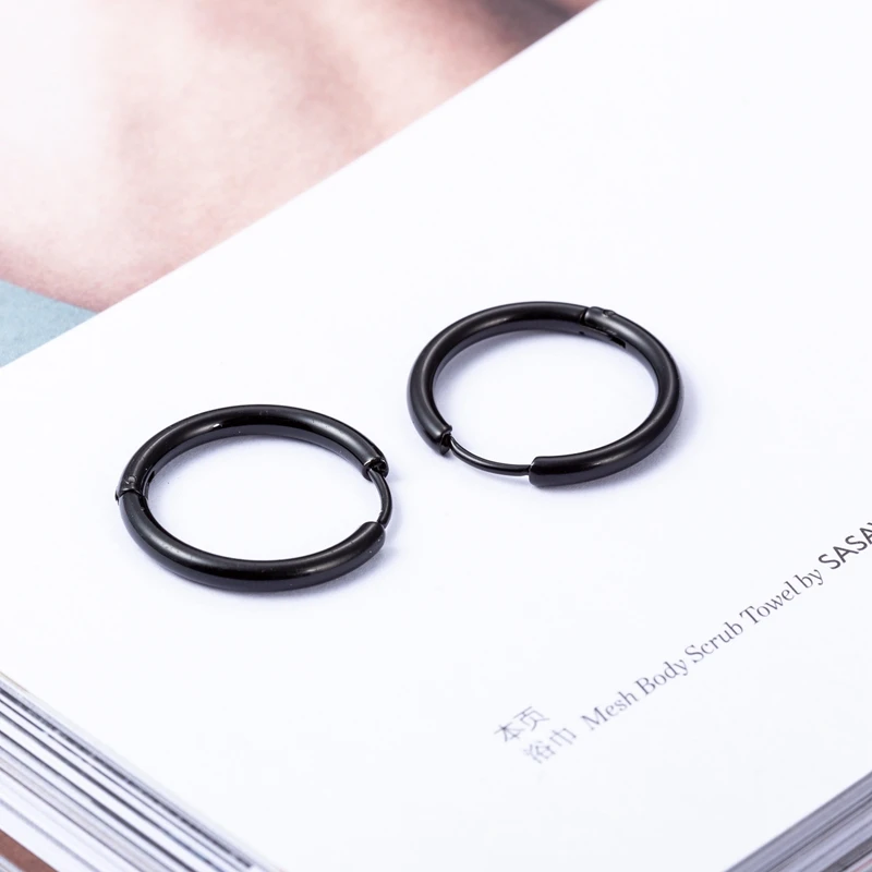 Punk gold small Hoop Earrings female 2018 girls boys circle earrings for women fashion Steel earring jewelry brinco feminino | Украшения и