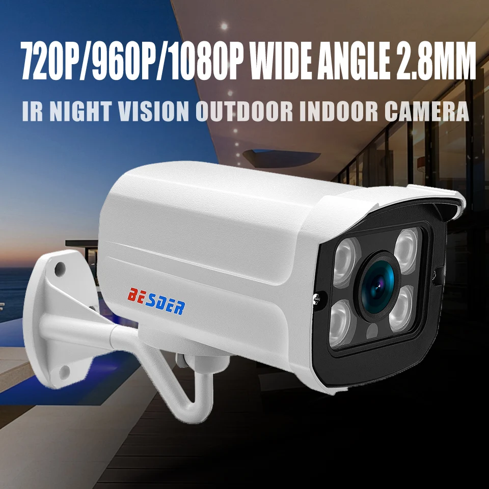 IP камера BESDER широкоугольная 2 8 мм 720P 960P 1080P водонепроницаемая|1080p ip camera|ip cameracctv camera