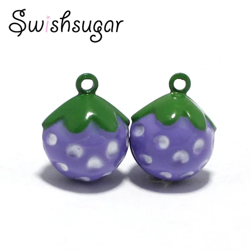 3 Цвета Эмаль медная клубника мультфильм колокольчик Подвески DIY ремесло