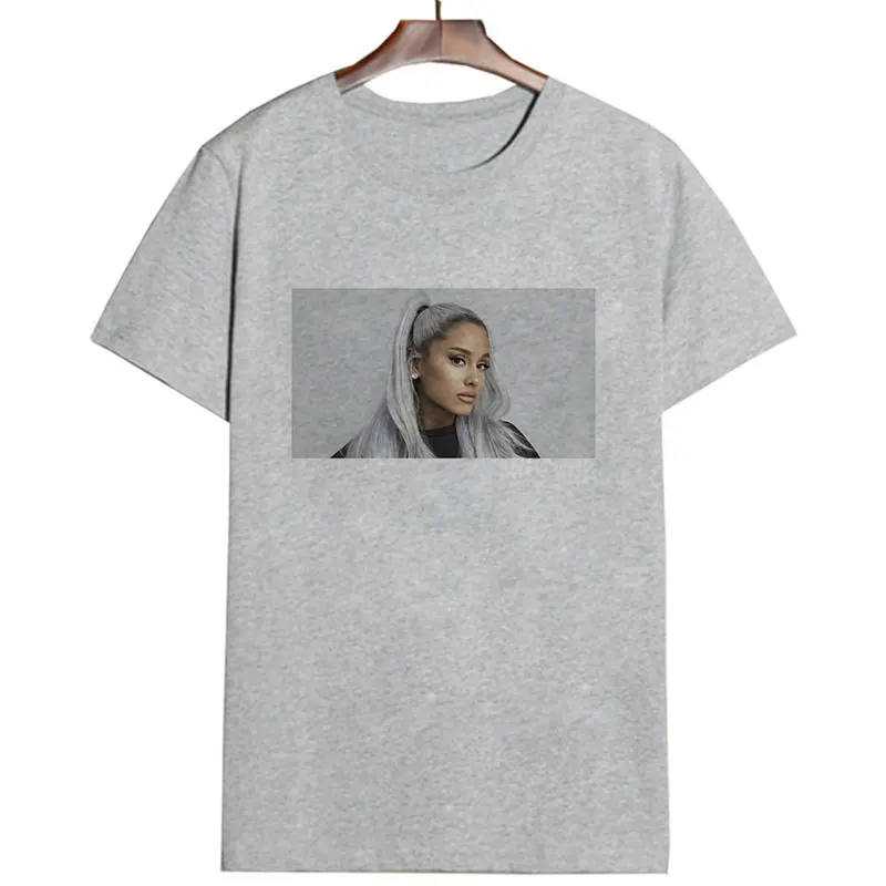 Женская одежда летняя новая футболка Ariana Grande модная хипстерская футболка для отдыха Harajuku Эстетическая уличная женская футболка - Цвет: 1588-gray