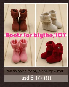 Blyth кукла ледяная игрушка обувь теплые кожаные зимние сапоги