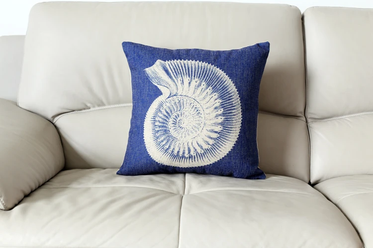 Подушка в морском стиле чехол s Синий прибрежное пляжное шикарное постельное