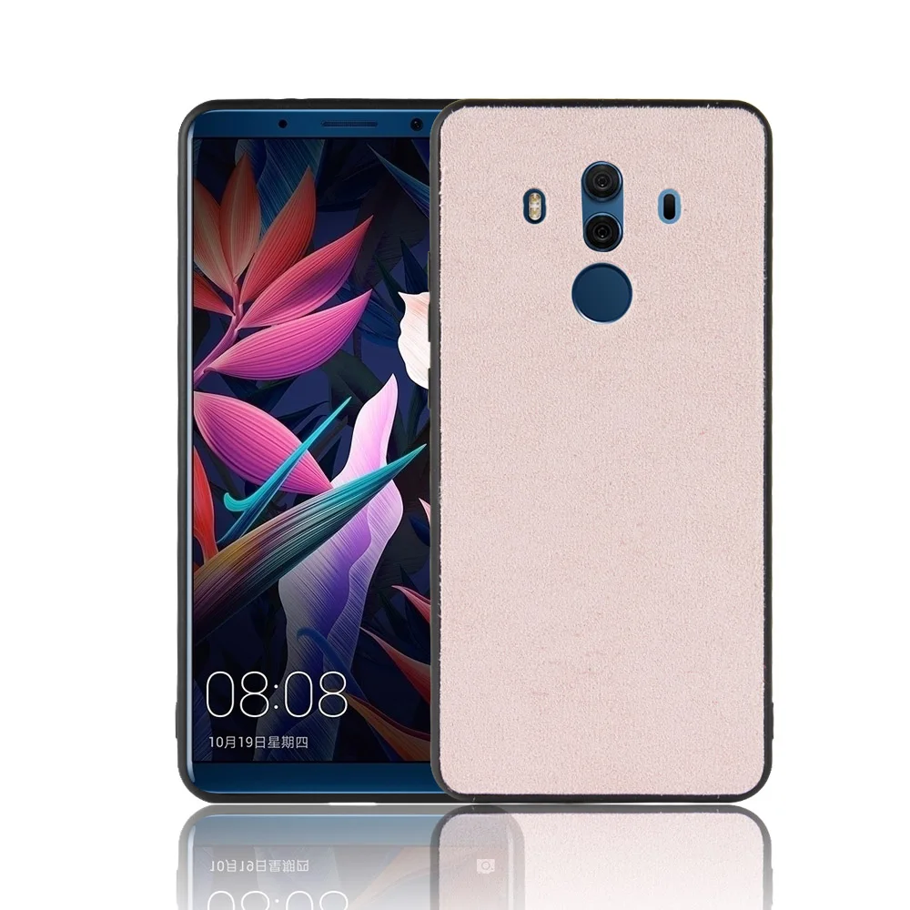 Новое поступление чехол с зернистой кожей для Huawei mate10pro на заднюю панель