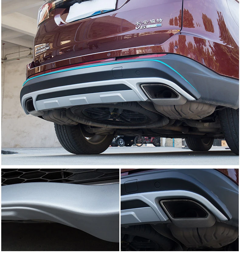 Подходит для Ford Edge 2015 2017 Передний + задний бампер диффузор бамперы защита губ