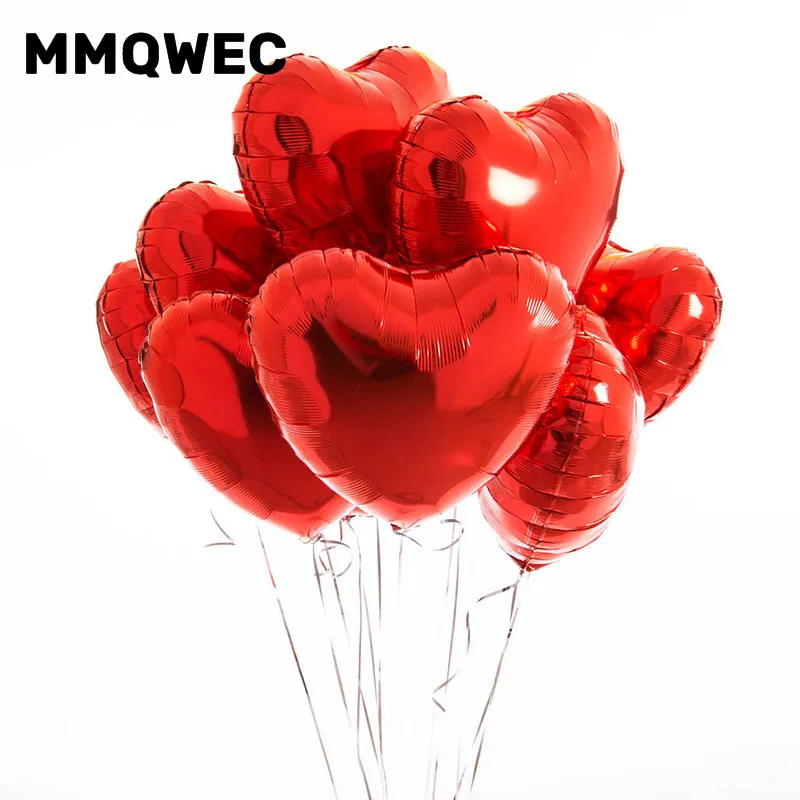 MMQWEC 18 дюймов 100 шт. Свадебная вечеринка искусственное сердце шары свадебные день