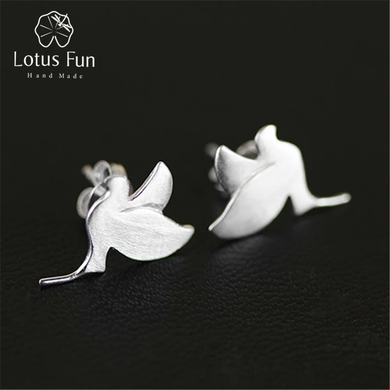 Lotus Fun реальные 925 Серебро Природный оригинальный ручной Fine Jewelry Симпатичные