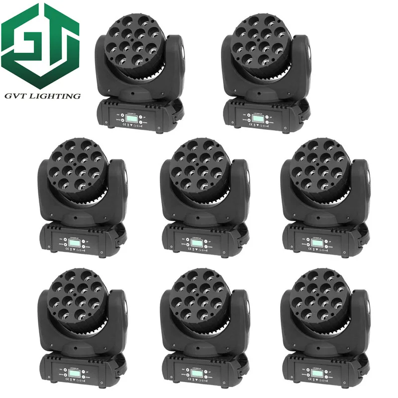 8 шт./лот 12x12 Вт RGBW Quad LEDs луч движущаяся головка DMX DJ свет светодиодный сценический