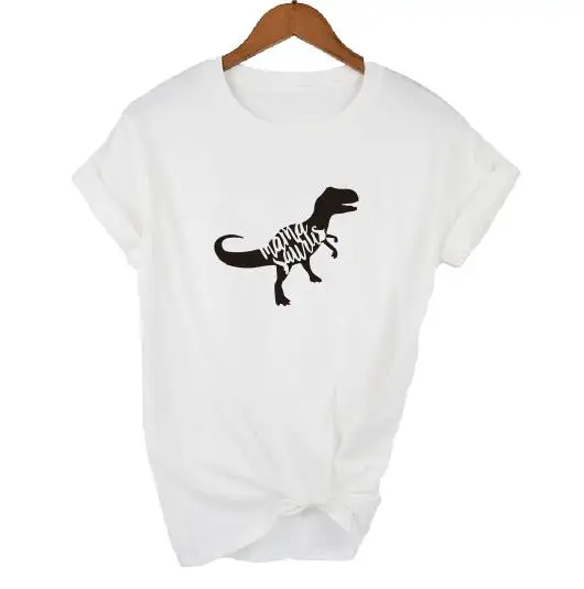 Футболка для мамы, папы и ребенка с рисунком Падди, Saurus, Mamasaurus, Papasaurus, Babysaurus, футболка, семейный топ с динозавром, детский душ - Цвет: white t black MAMA