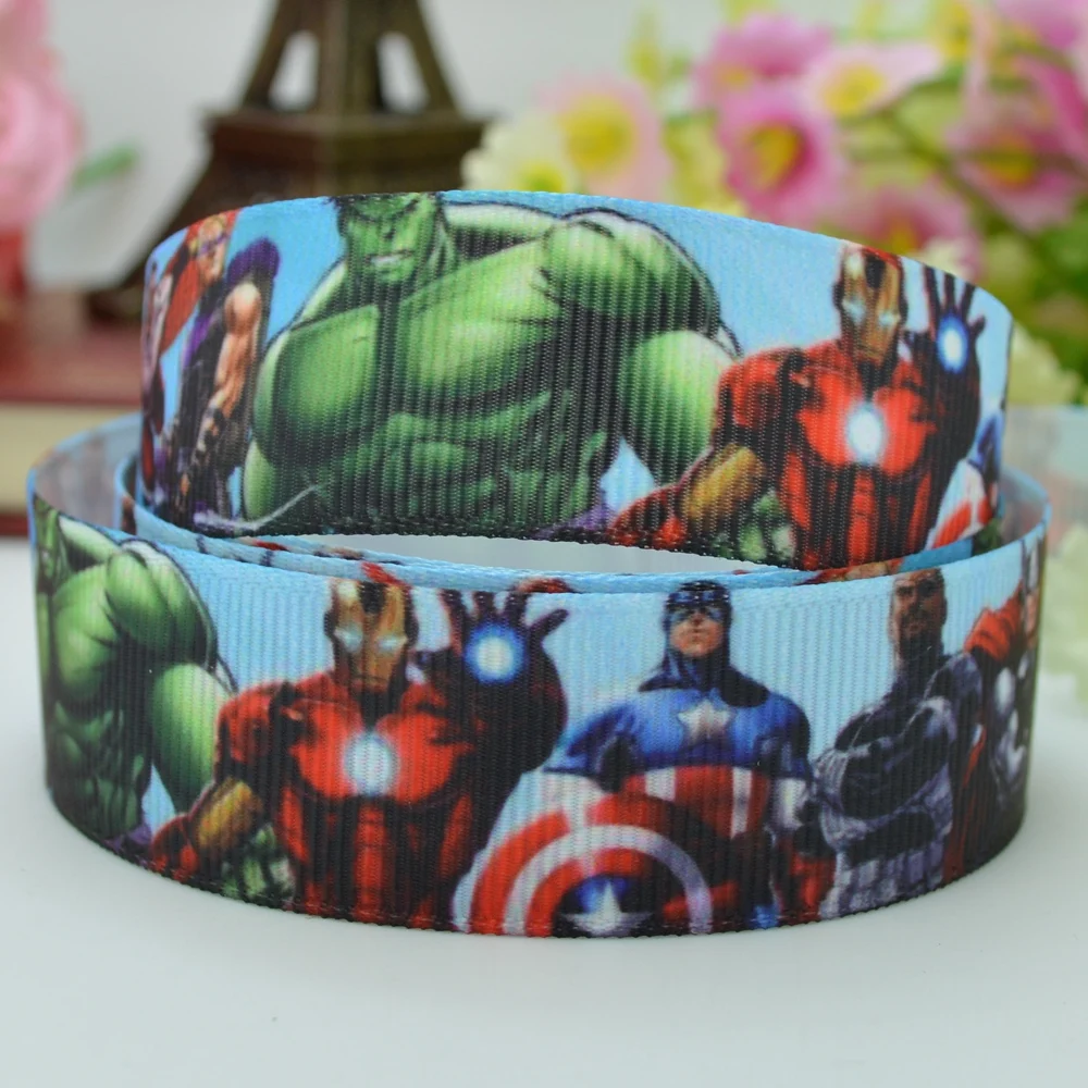 DUWES 7/8 &quot22 мм 2 5 10 20 50 ярдов Мстители герой печатных grosgrain ленты волос лук DIY ручной