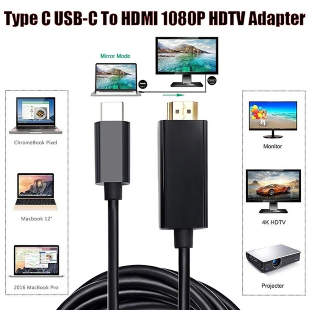 4K 1080P Micro USB 3 1 Type c к HDMI адаптер кабель для HDTV Macbook ноутбука телефона видео C