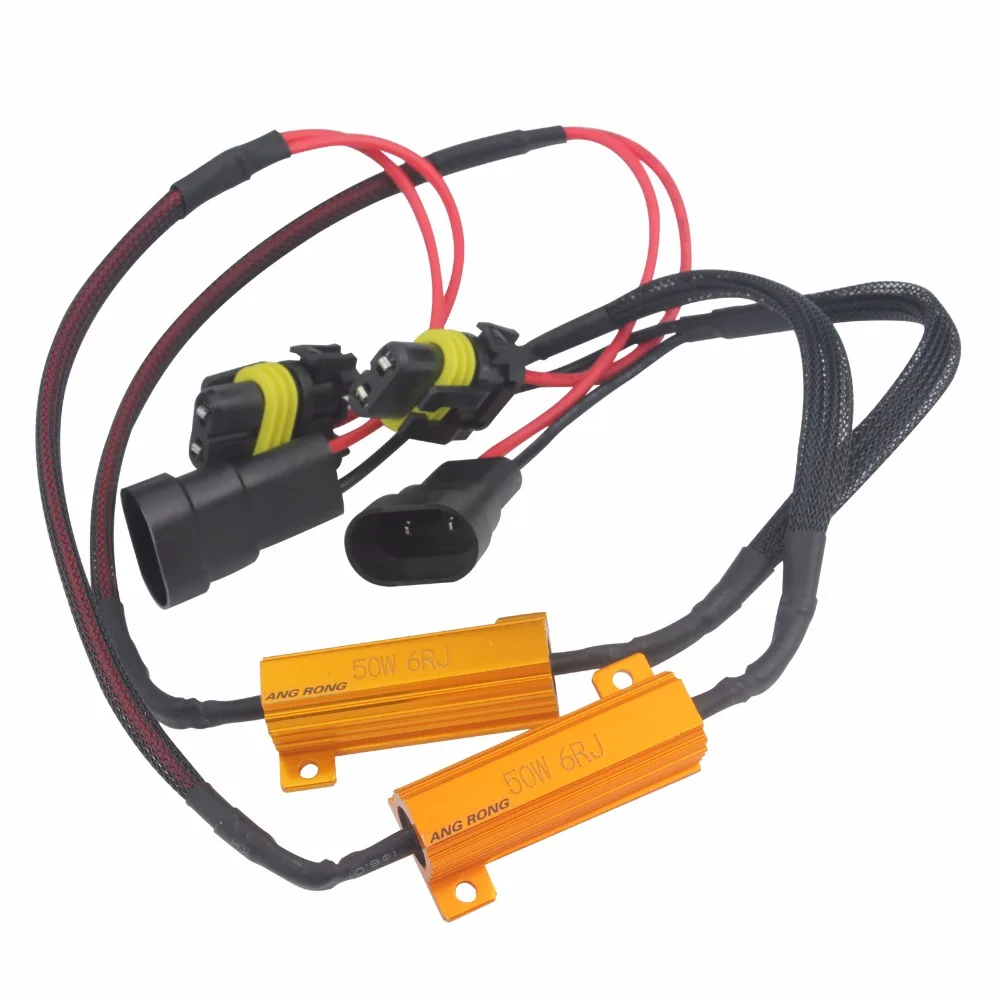ANGRONG 2x HB4 9006 светодиодные фары DRL Противотуманные датчики нагрузки жгут проводов