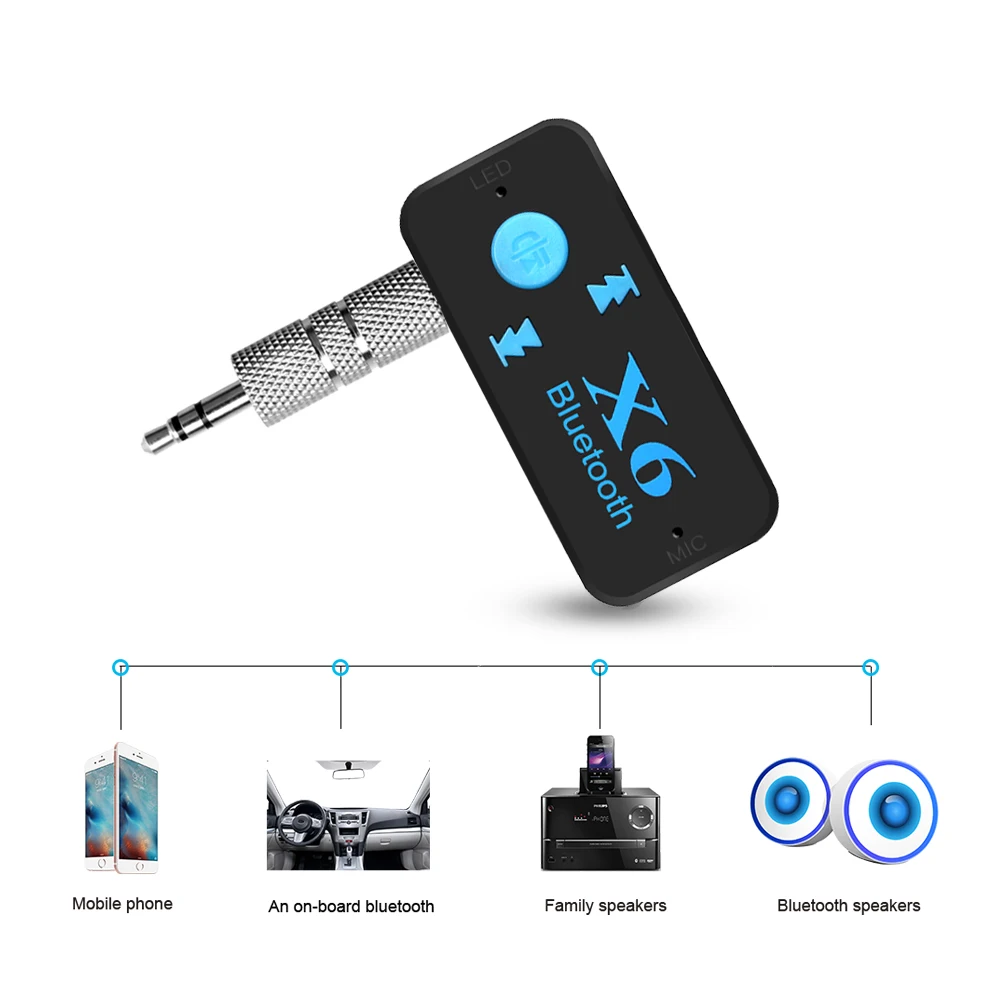 Hot X6 Bluetooth Receiver Support TF Card A2DP Aux Audio Stereo Sound Wireless Transmitter Hands Free MP3 | Электроника