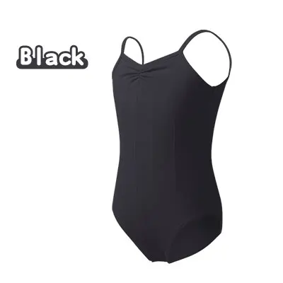 Black Балетное трико для девочек; детская майка для танцев; купальные костюмы; гимнастическое трико с открытой промежностью; Балетные костюмы - Цвет: Black