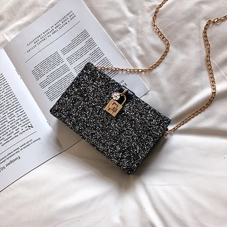 2019 Новая модная цепочка на одно плечо BagSequins женская сумка классическая сияющая