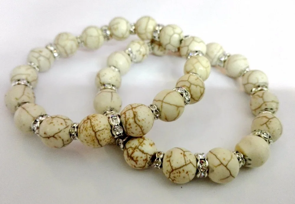 

White stone 12mm Bead inlay Shining Rhinestone Bracelet Adjustable Beautiful Woman Gift