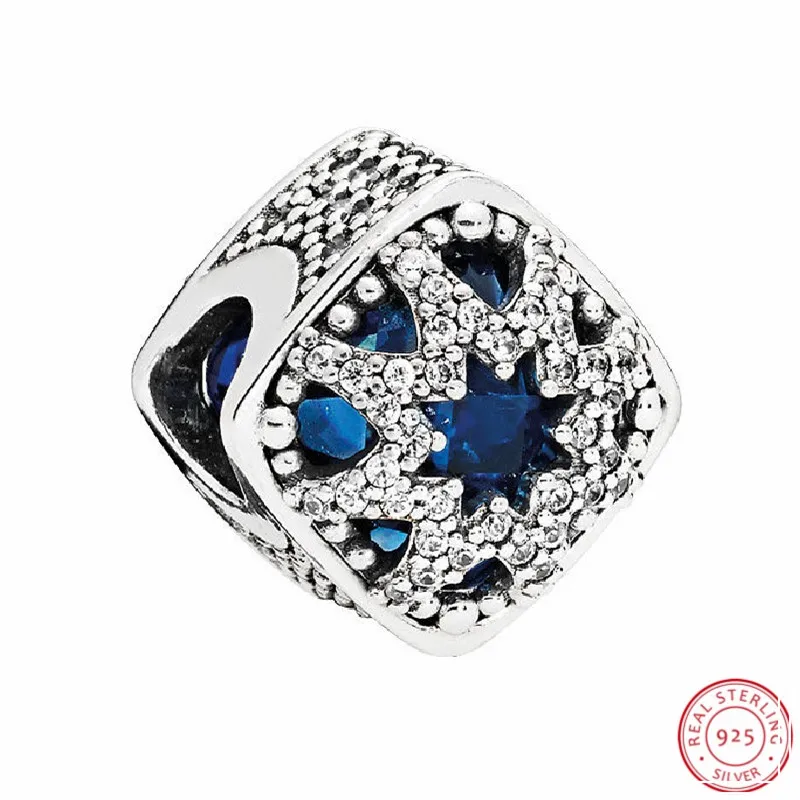 Женская серебряная подвеска в виде Пандоры с синим кристаллом|beads beads|beads with