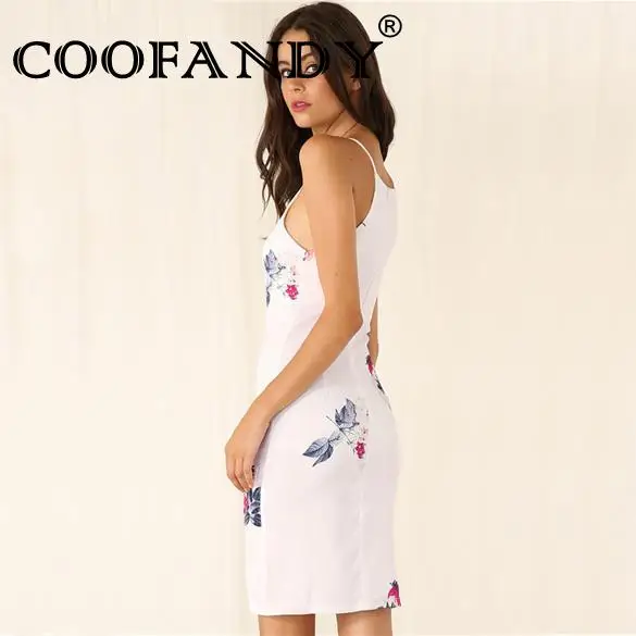Для женщин \ Тонкий платье новый сексуальный Bodycon Спагетти ремень печати леди