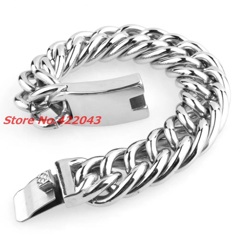 Высокое качество 19 мм широкий мужской мальчик Тяжелый Браслет Снаряженная