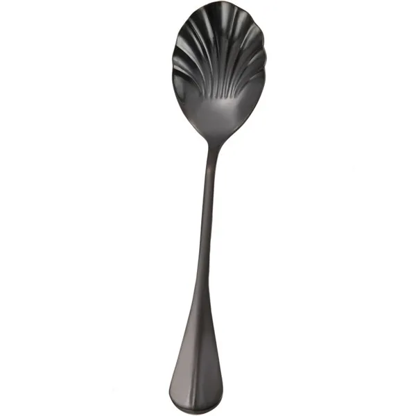 black Роскошная оболочка из нержавеющей стали, чайные ложки, кофе мороженое, фруктовый десерт, ложка из розового золота, чайная ложка, милая култерия, 1 шт - Цвет: black