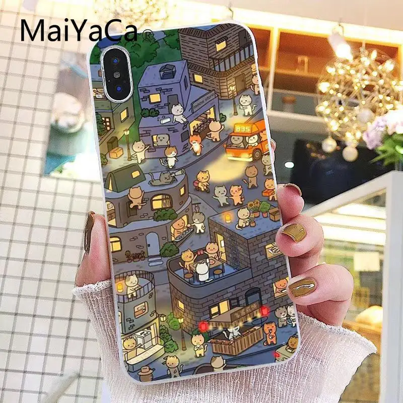 Чехол Maiyaca с японским рисунком кота для iPhone 8 7 6 6S Plus 5 5S SE XR X XS MAX | Мобильные