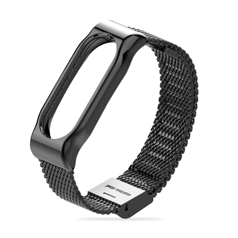Mi jobs mi Band 2 ремешок металлический браслет Смарт-браслет аксессуары для Xiaomi mi ремешок 2 ремешок браслет из нержавеющей стали mi Band 2 ремешок - Цвет: Черный