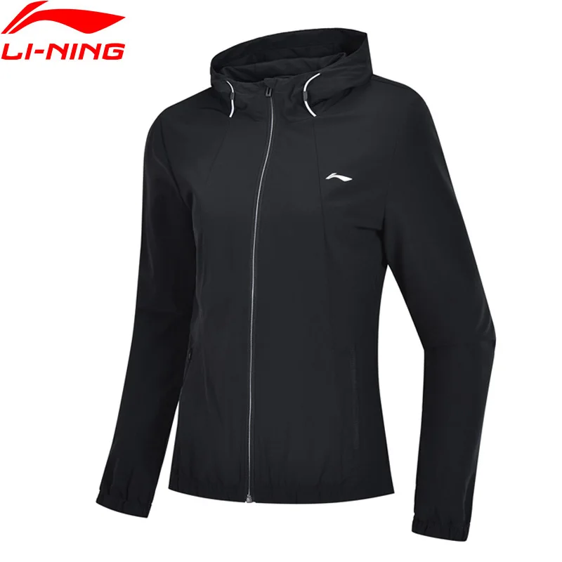 Женская ветровка Li Ning спортивная куртка из 86% полиэстера с капюшоном и подкладкой