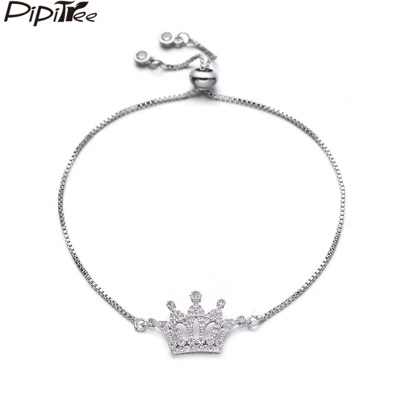 Женский медный браслет Pipitree роскошный принцессы с короной и микрозакрепкой из