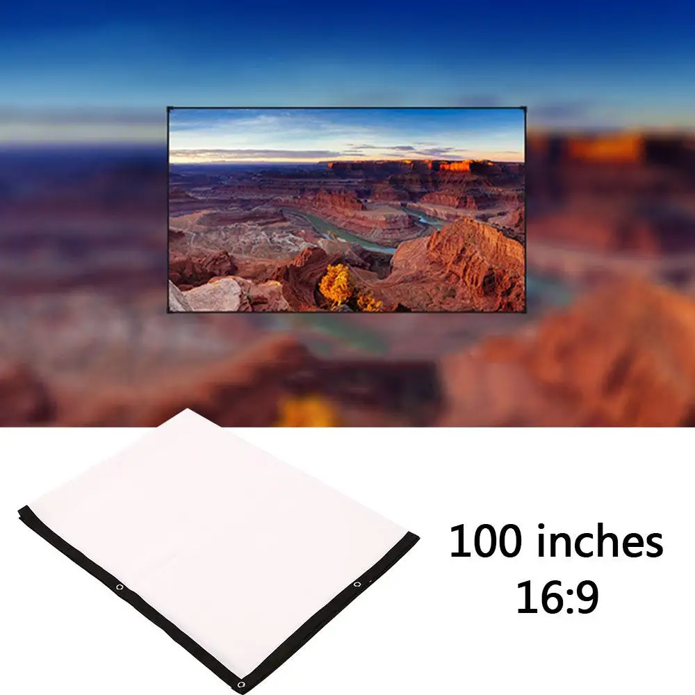 Складная 100 дюймов 16:9 проектор БЕЛЫЙ Проекционный Экран для HD домашнего Театр