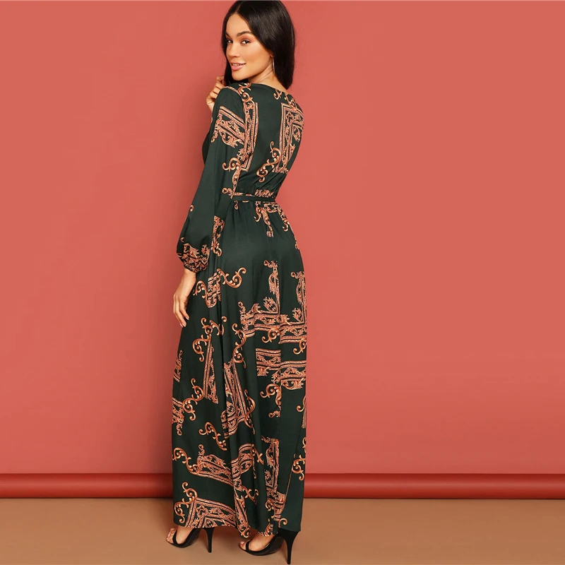 Женское Повседневное платье макси SWEETKAMAV с поясом на шее Mulheres Primavera Senhoras Vestidos Festa De
