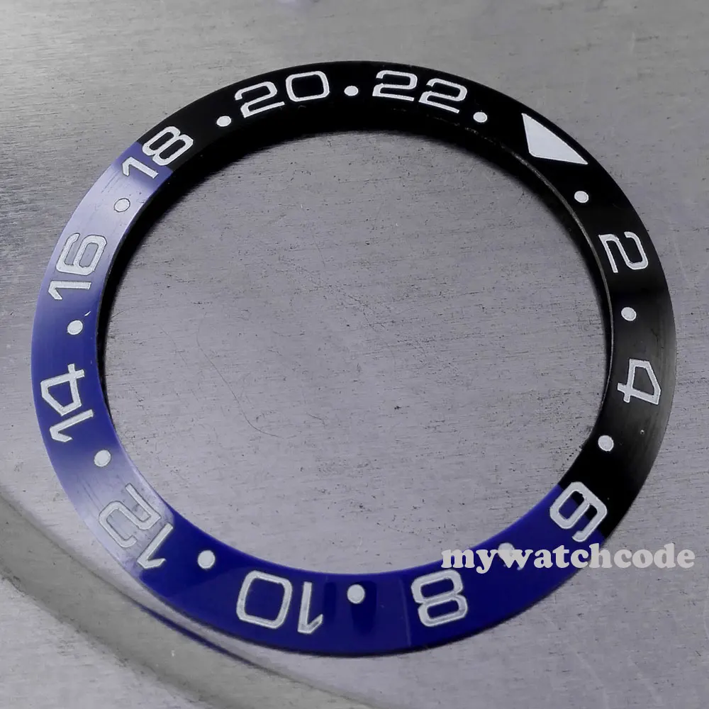 

39.8mm black & blue ceramic bezel insert for 43mm GMT mens watch Be2