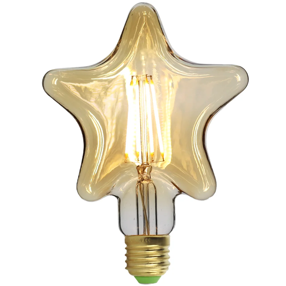 Звезда Форма Edison светодиодная лампа с нитью Led светильник лампочка 220V E27 4 Вт Ретро