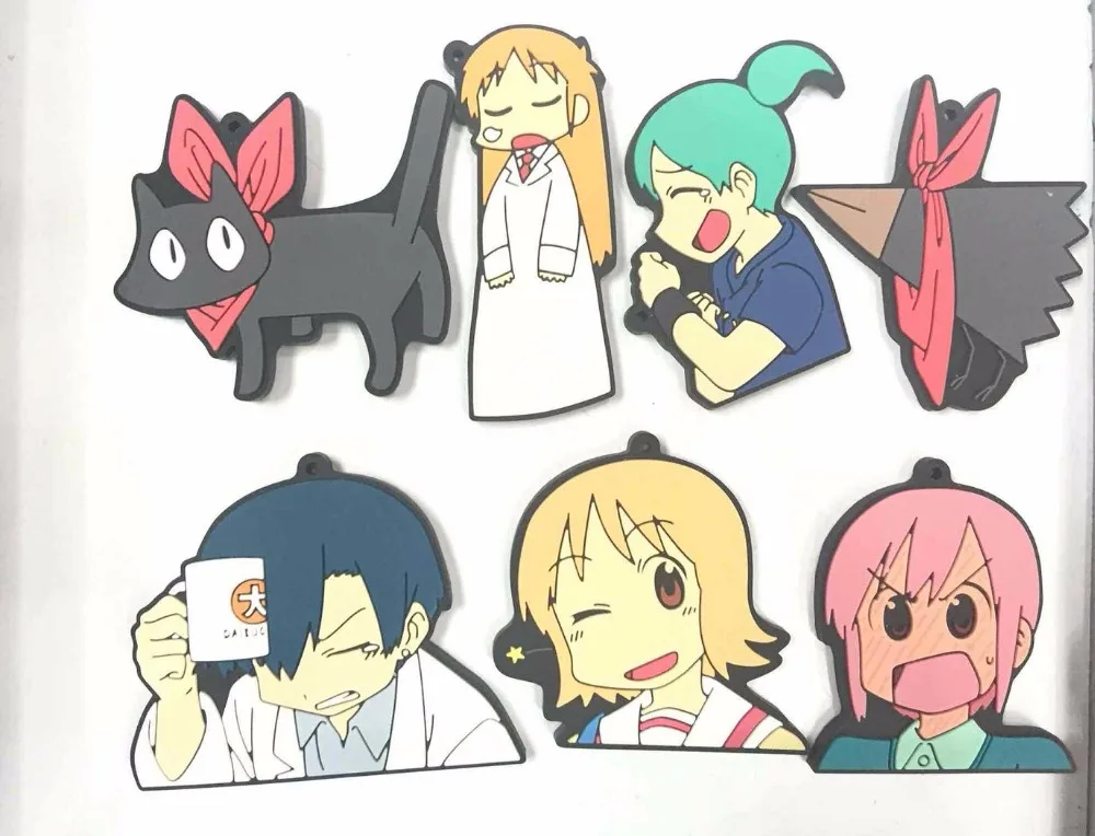 

7pcs/lot Sakamoto-san Original Japanese anime figure rubber Silicone sweet smell mobile phone charms/key chain/strap G451