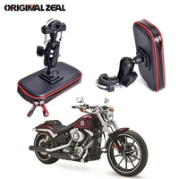 upgrade 360 degree gps motorcycle waterproof bag bicycle phone holder adjustable handlebar support moto mount card slots
