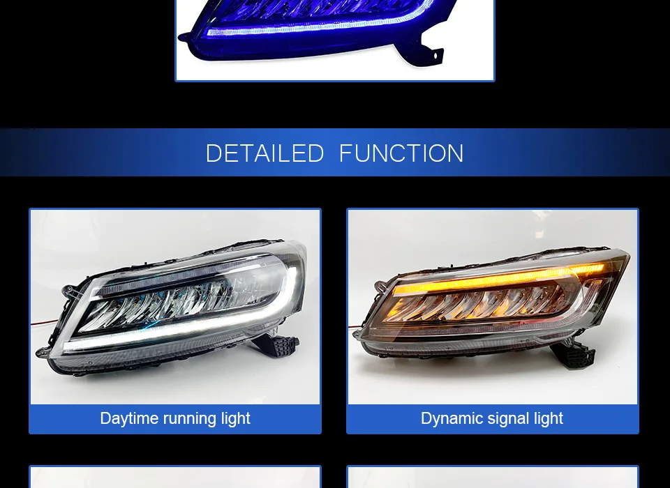АКД Тюнинг автомобилей фары для Honda Accord G8 2008-2013 фары Полный СВЕТОДИОДНЫЙ DRL ходовые огни биксеноновый луч динамический сигнал