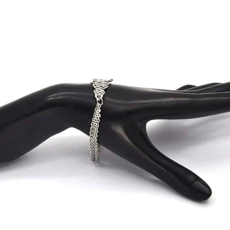 wholesale stainless steel silver color bracelets butterfly and rose engraved elegant romantic for women Br0419123 | Украшения и