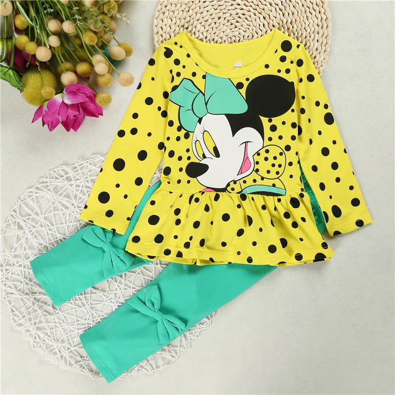 Новая футболка с мышкой Минни + Брюки для девочек костюм новинка комплект одежды