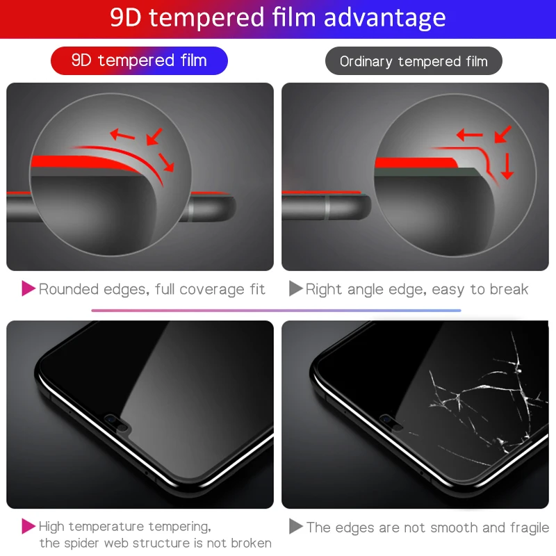Закаленное стекло 9D с полным покрытием для Huawei Honor 9X Pro 8X 10 9 Lite P Smart Plus 2019 P30 P20 P10 Mate 20