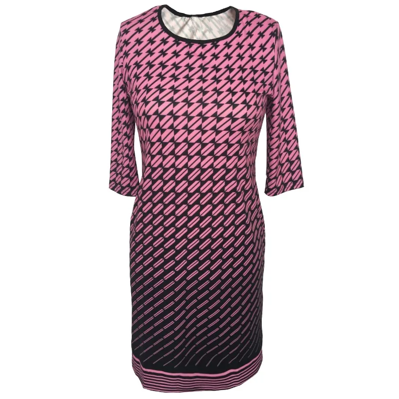 Women Plus Size Bodycon Dress Elegant Plaid Print Gradient Casual Slim Shift Three Quarter Sleeve Pencil L to 6XL | Женская одежда