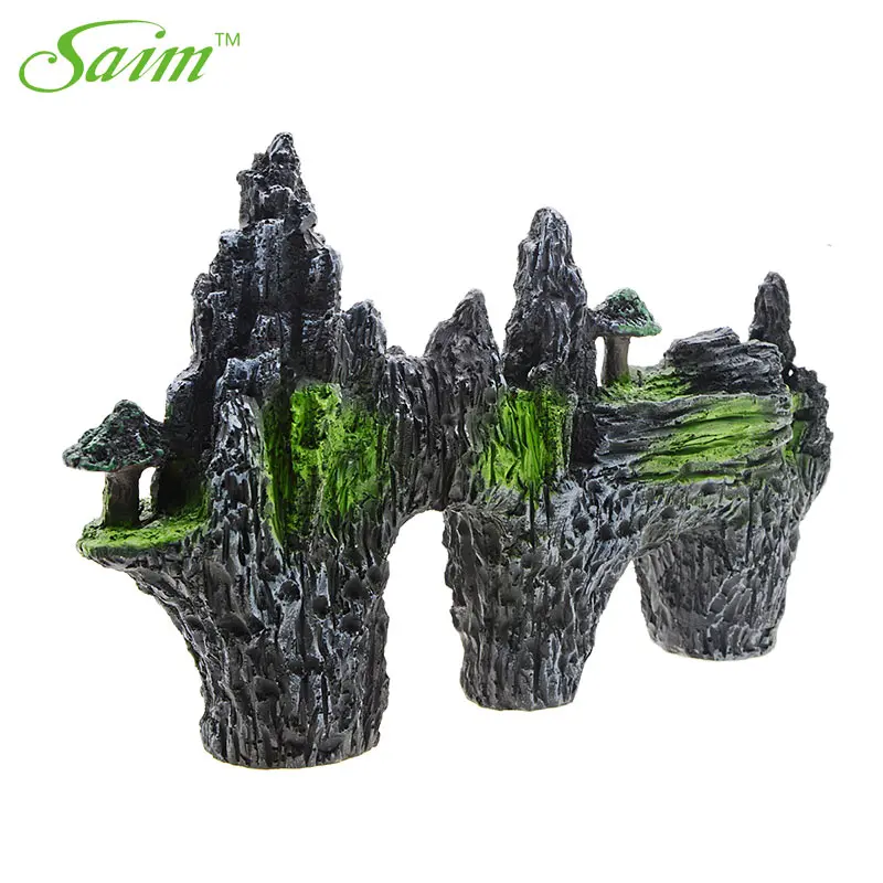 Декоративные камни Saim для аквариума искусственные с видом на гору скрывающие