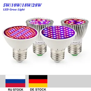 Светодиодная лампа полного спектра для выращивания растений, 4 шт.Лот, 5 Вт, 10 Вт, 18 Вт, 28 Вт, E27, лампа для цветов, овощей, гидропонная система, тент для выращивания растений
